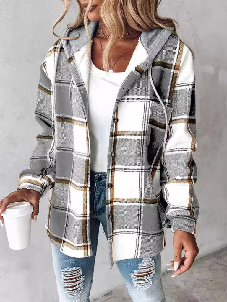 CAMDEN - PLAID HOODED SHACKET-15549014114677-Mirella Fiore