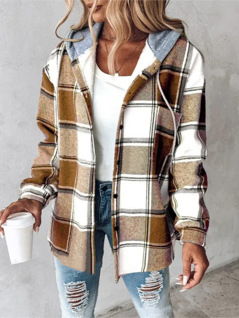 CAMDEN - PLAID HOODED SHACKET-15549014114677-Mirella Fiore