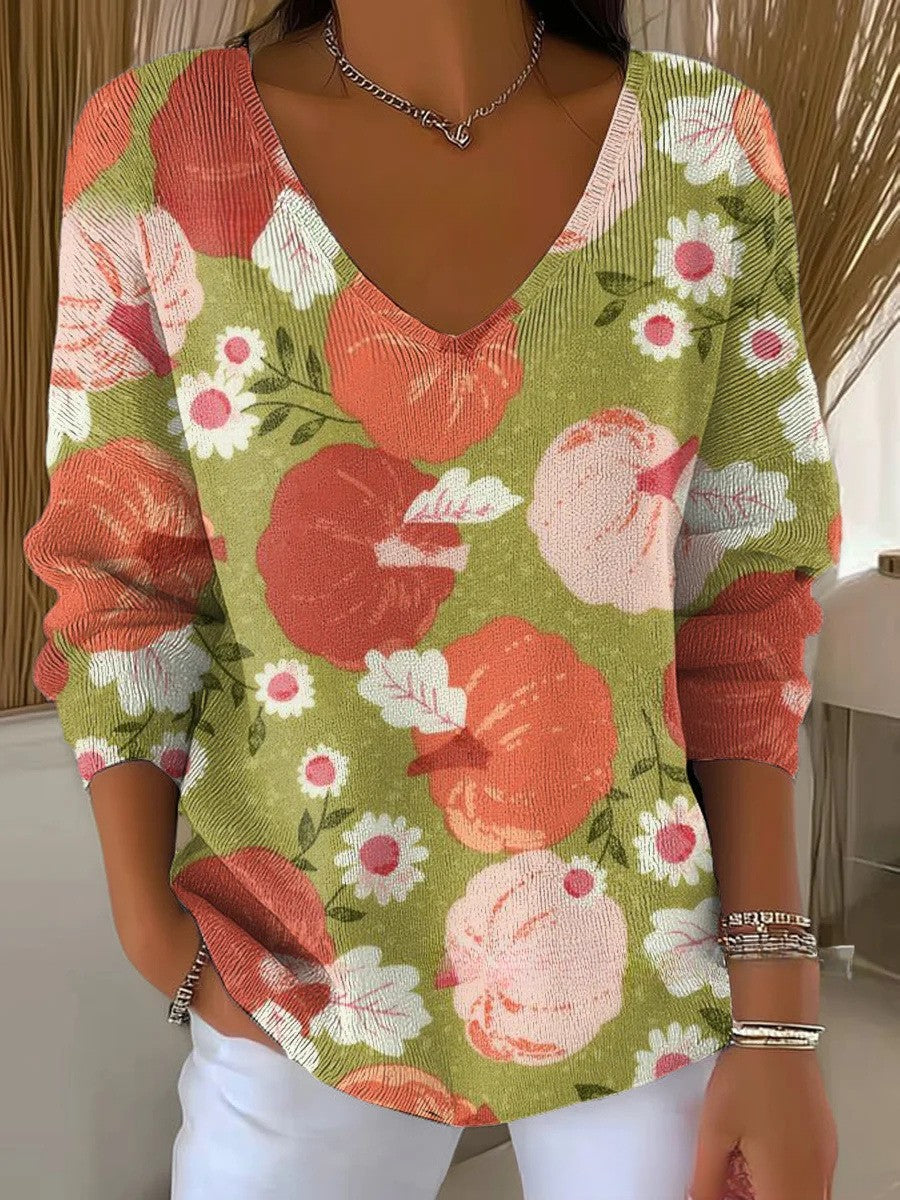 CHLOE - Knit Sweater with V-Neck-15550859772277-Mirella Fiore