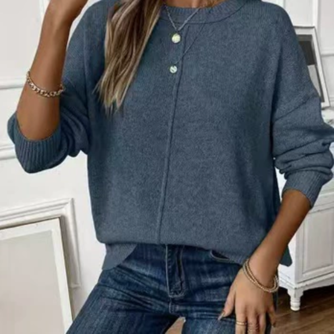 CHRYSA - Casual Soft Knit Sweater-15519827689845-Mirella Fiore