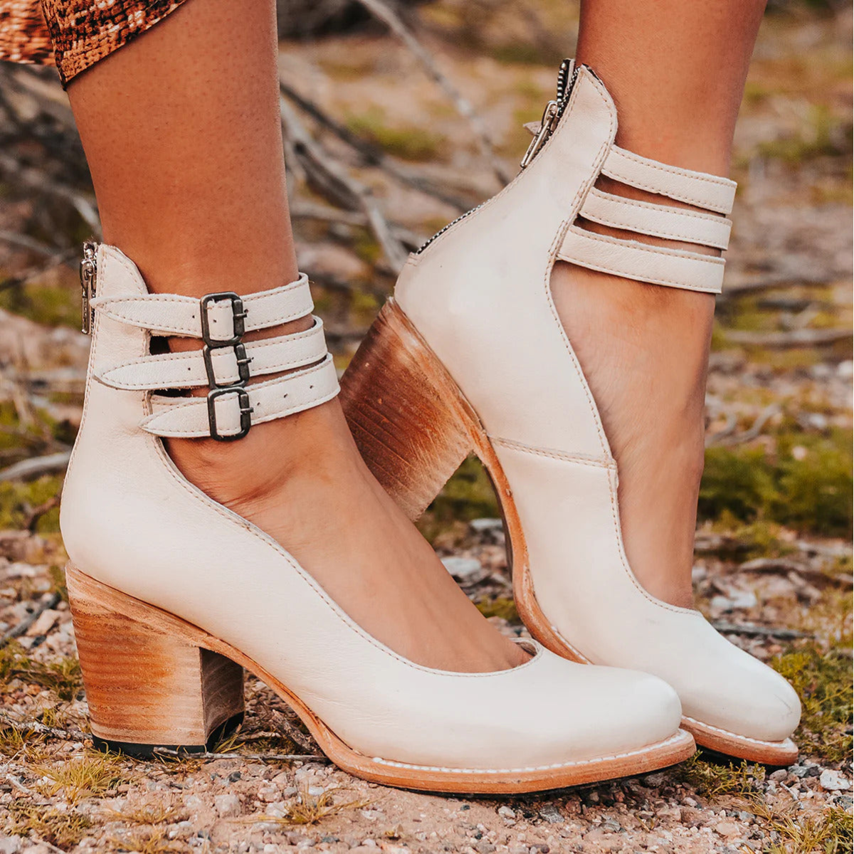 COLENE - VINTAGE LEATHER STRAP HEELS-15553870070133-Mirella Fiore
