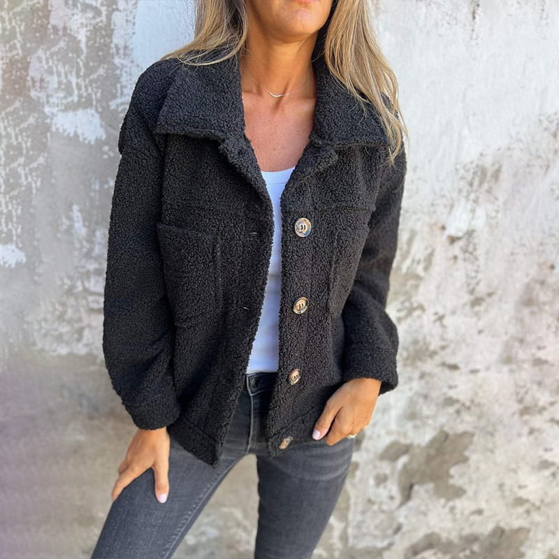 Calla - Cozy Sherpa Button-Up Jacket-15550918951285-Mirella Fiore