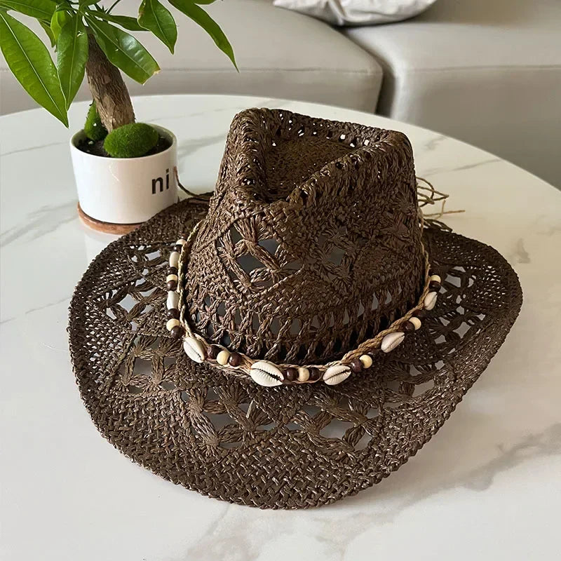 Calvera – Beaded crown – Straw cowboy hat-15133794599285-Nancy & Mae Savannah