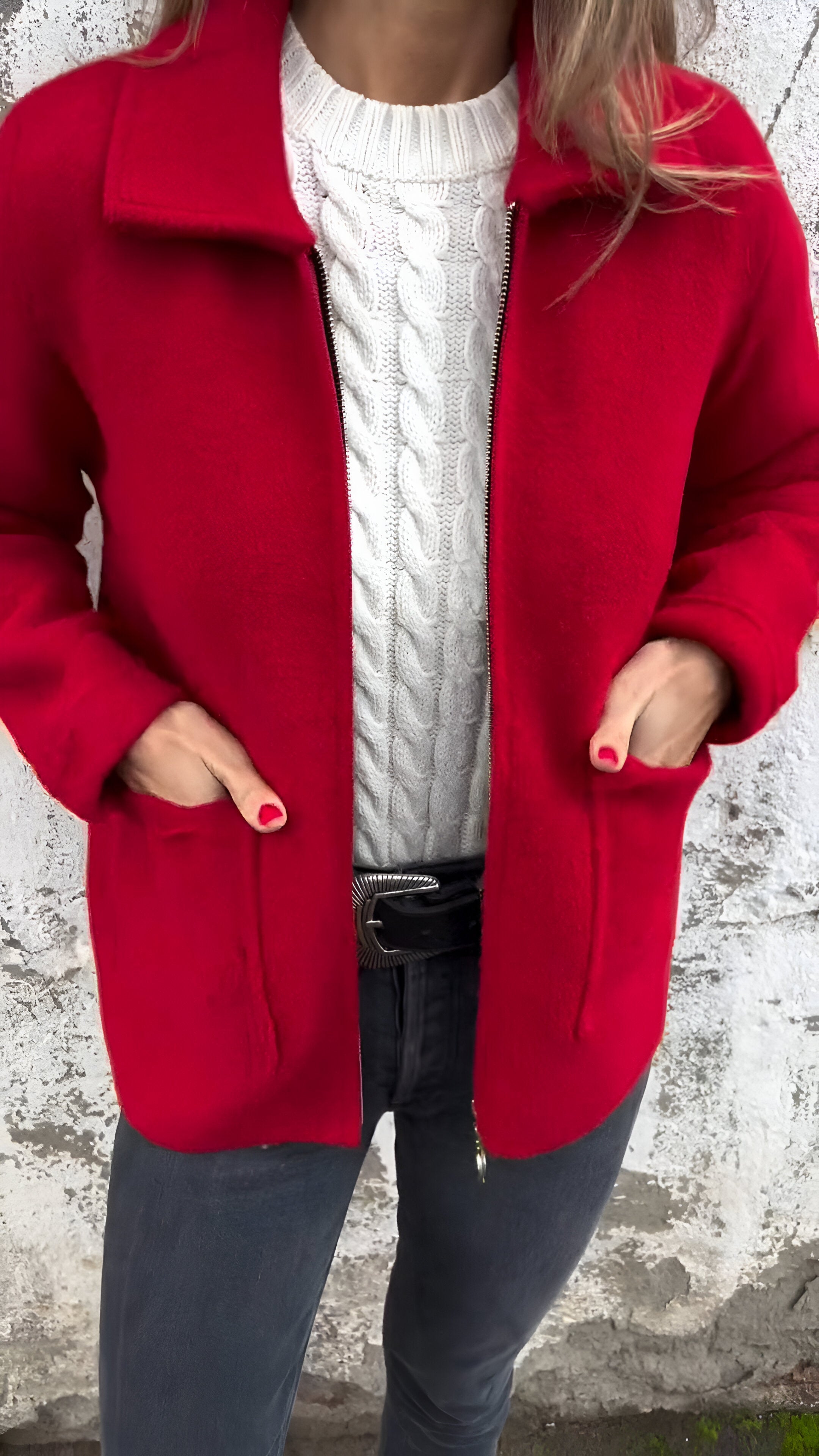 Camille - Stylish Lapel Zipper Jacket-15518867652981-Mirella Fiore