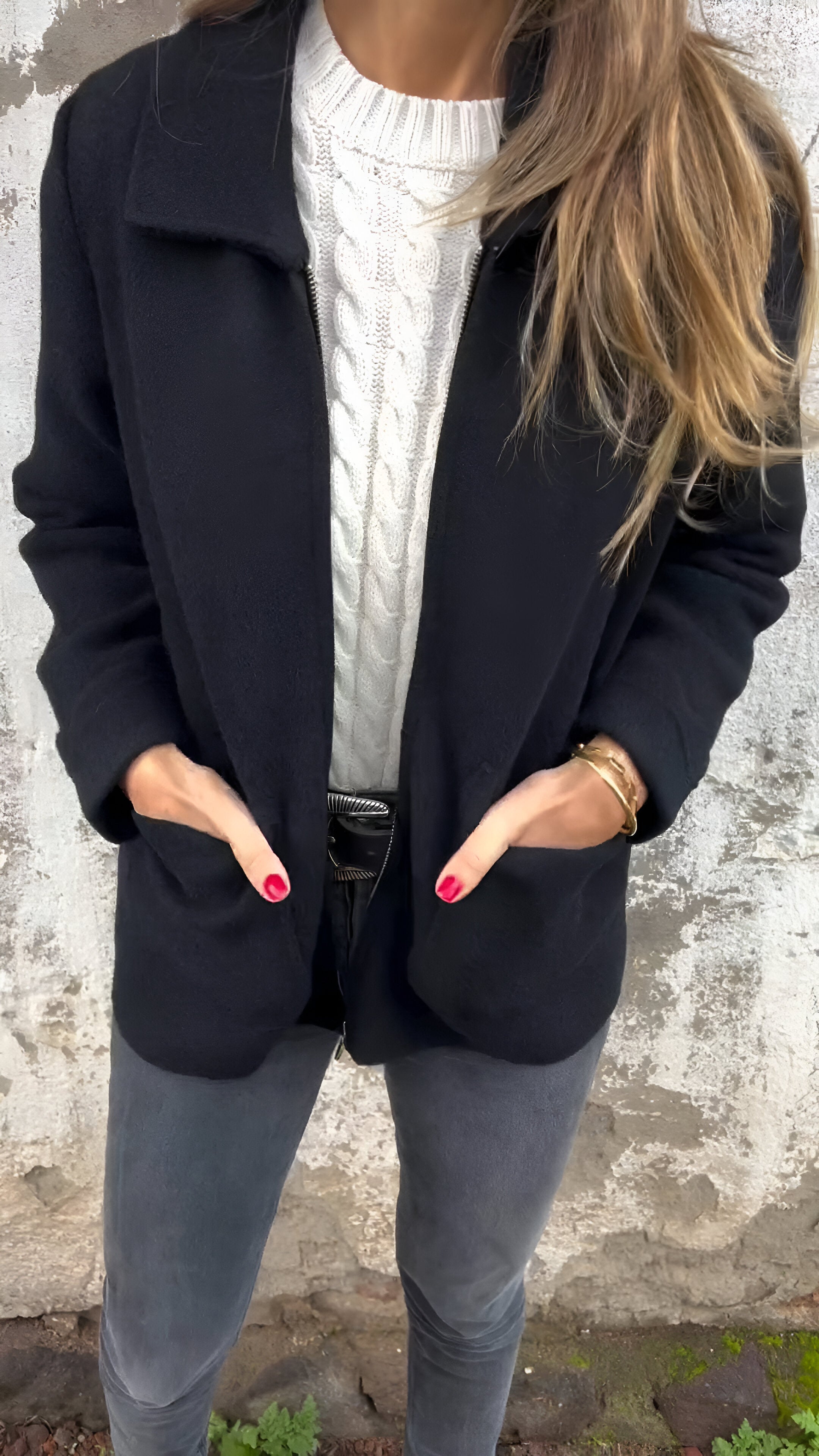 Camille - Stylish Lapel Zipper Jacket-15518867652981-Mirella Fiore