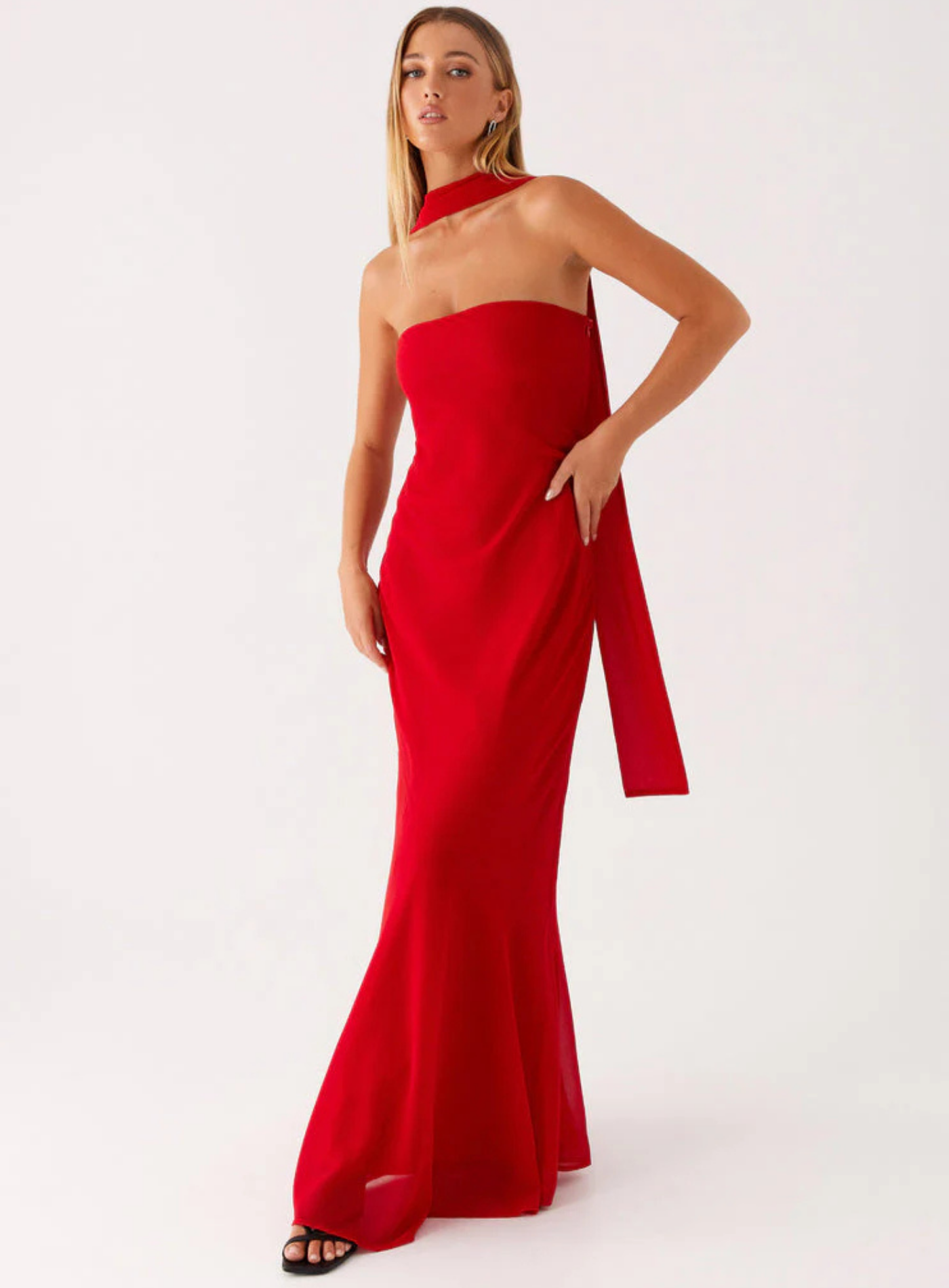 Carina – Elegant scarf detail – Strapless maxi dress-15260612198773-Mirella Fiore