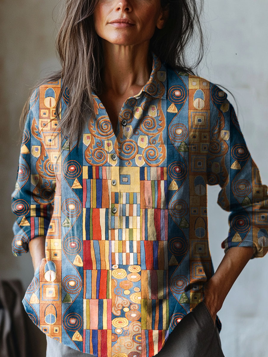 Carlee - Artistic Print Blouse-15542195683701-Mirella Fiore