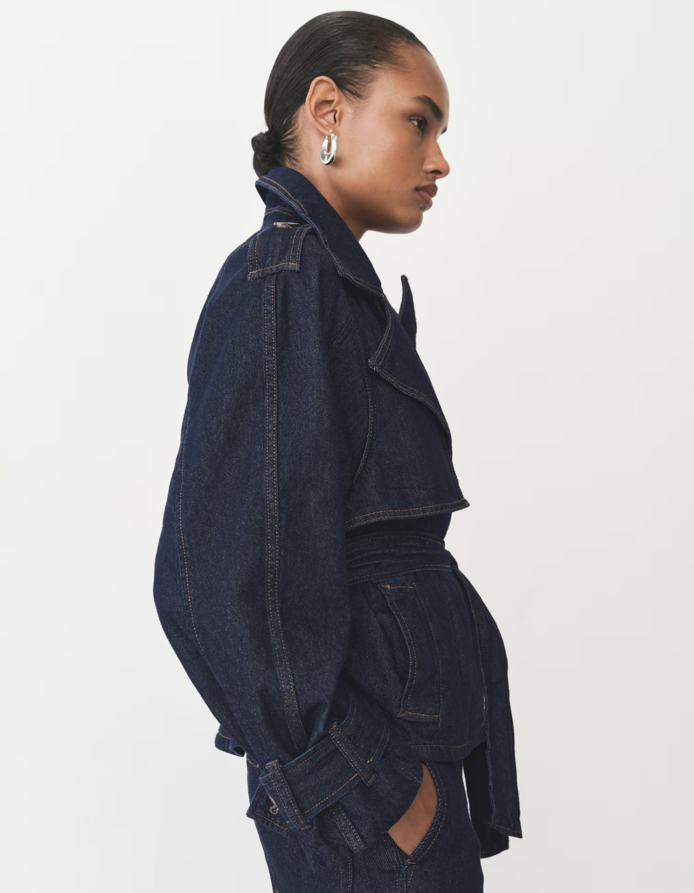 Carmela – Structured denim – Belted trench jacket-15448957780341-Mirella Fiore