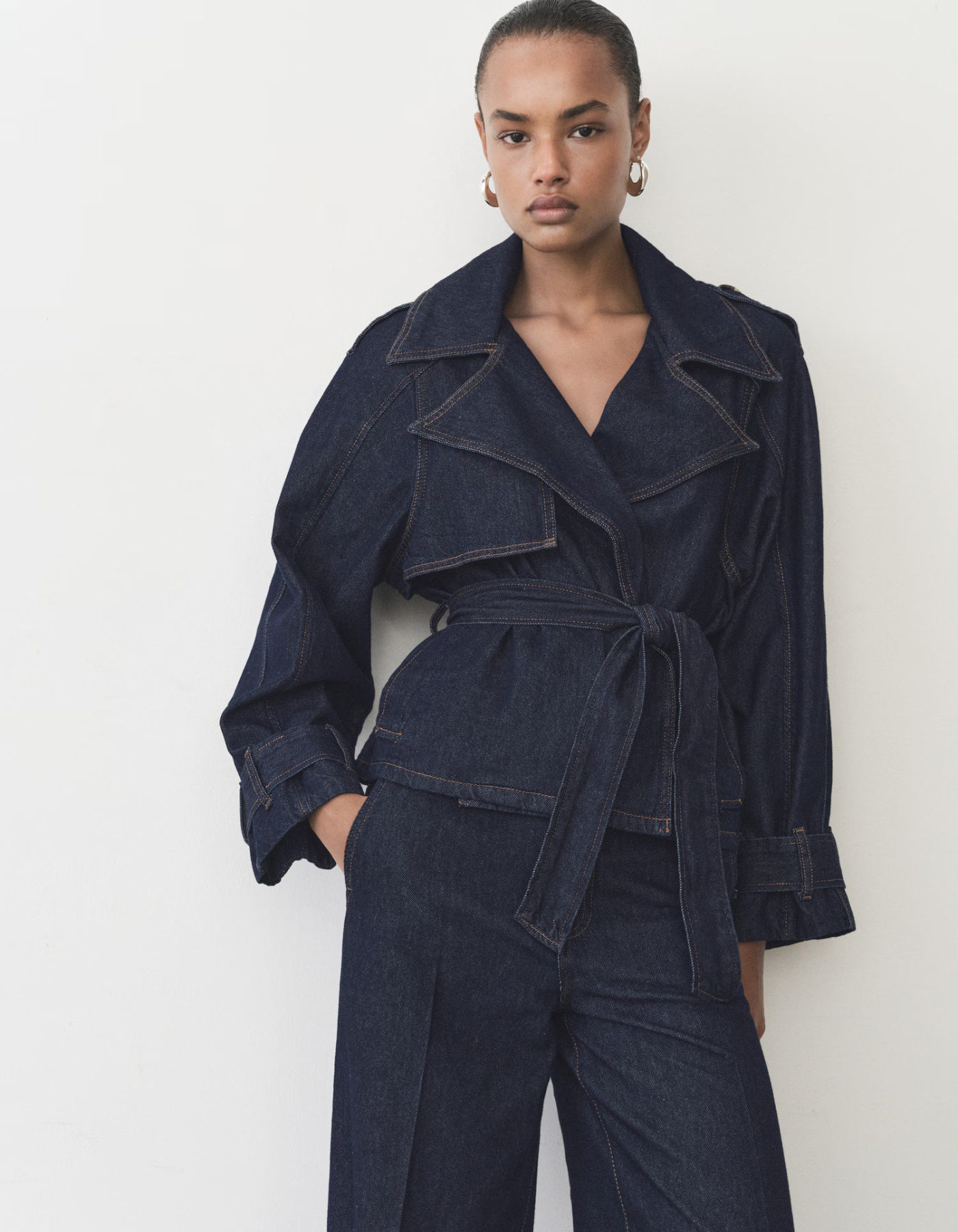 Carmela – Structured denim – Belted trench jacket-15448957780341-Mirella Fiore
