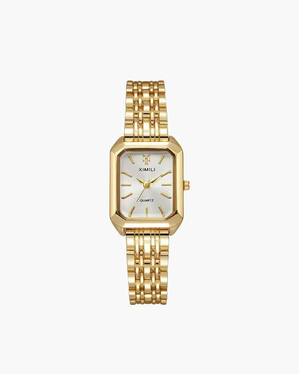 Cassiane – Slim band – Square gold wristwatch-15233937932661-Nancy & Mae Savannah