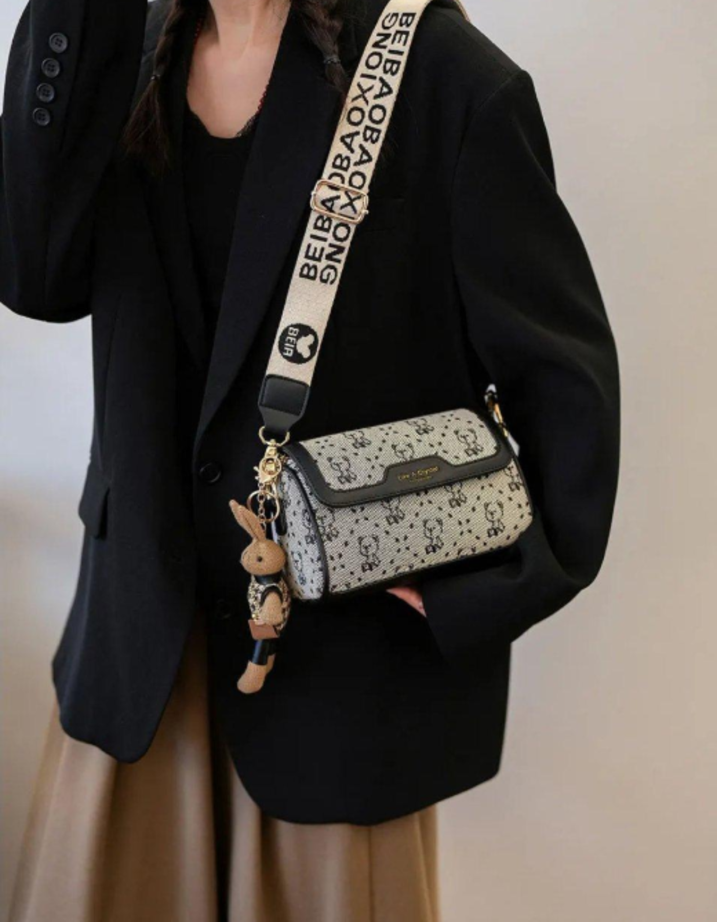 Celinea – Embellished bunny charm – Crossbody bag-15209173647733-Nancy & Mae Savannah