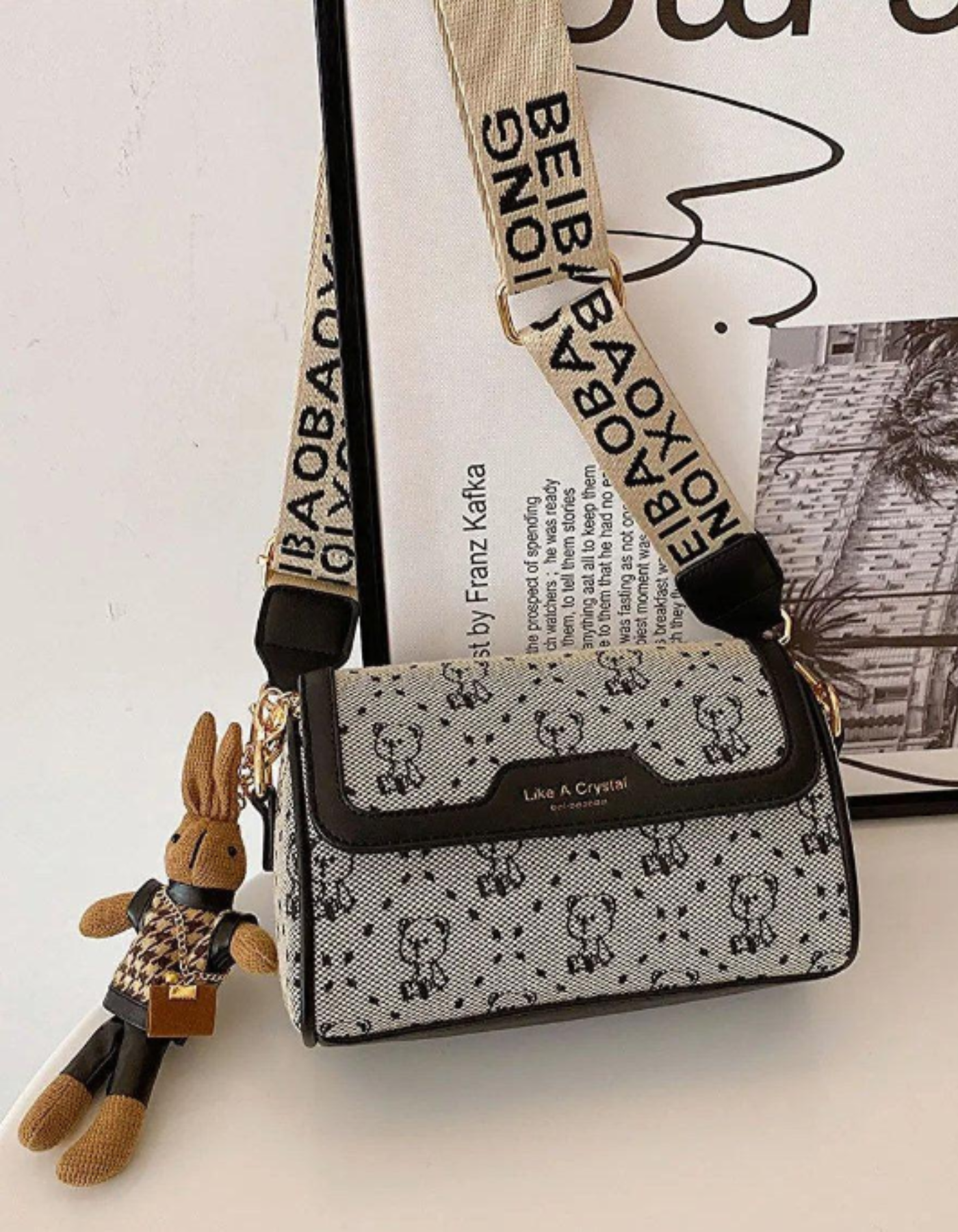 Celinea – Embellished bunny charm – Crossbody bag-15209173647733-Nancy & Mae Savannah