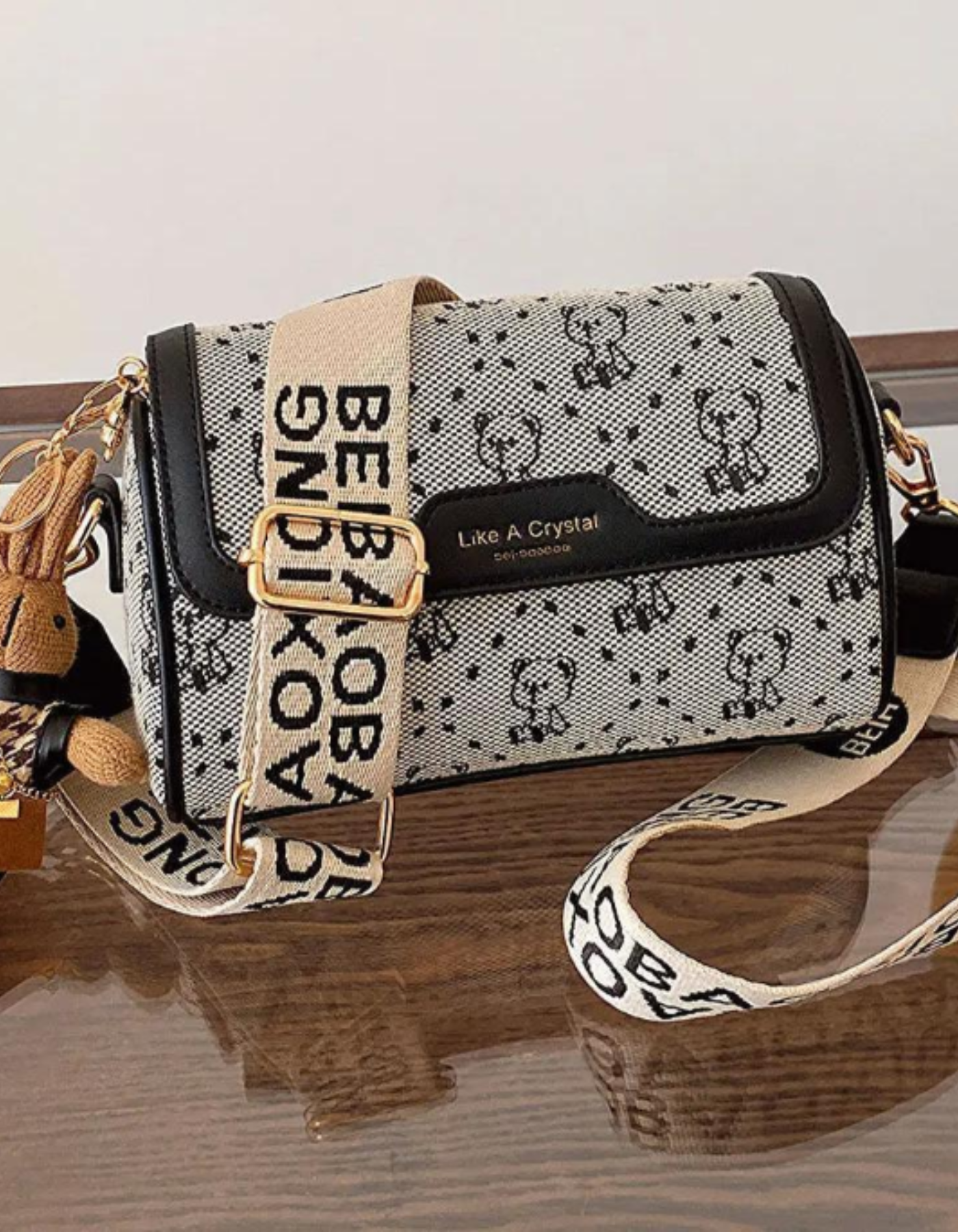 Celinea – Embellished bunny charm – Crossbody bag-15209173647733-Nancy & Mae Savannah