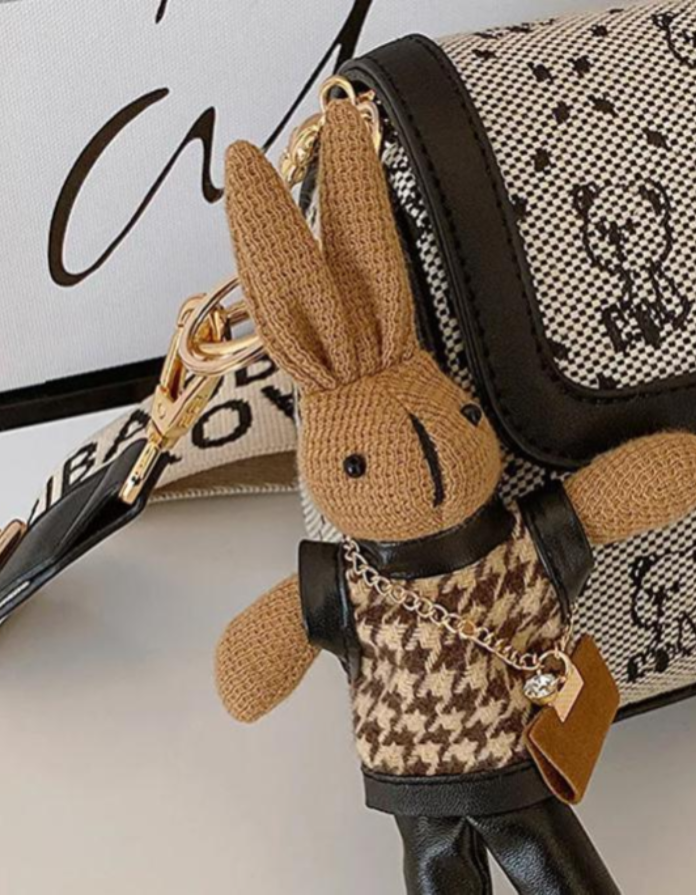 Celinea – Embellished bunny charm – Crossbody bag-15209173647733-Nancy & Mae Savannah
