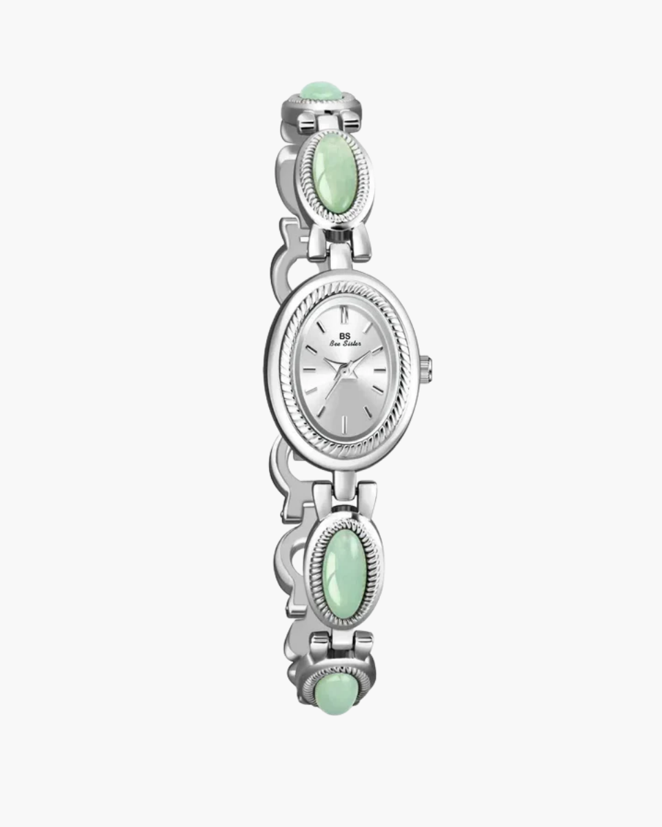 Cettina – Green stone accents – Vintage watch-15233937473909-Nancy & Mae Savannah