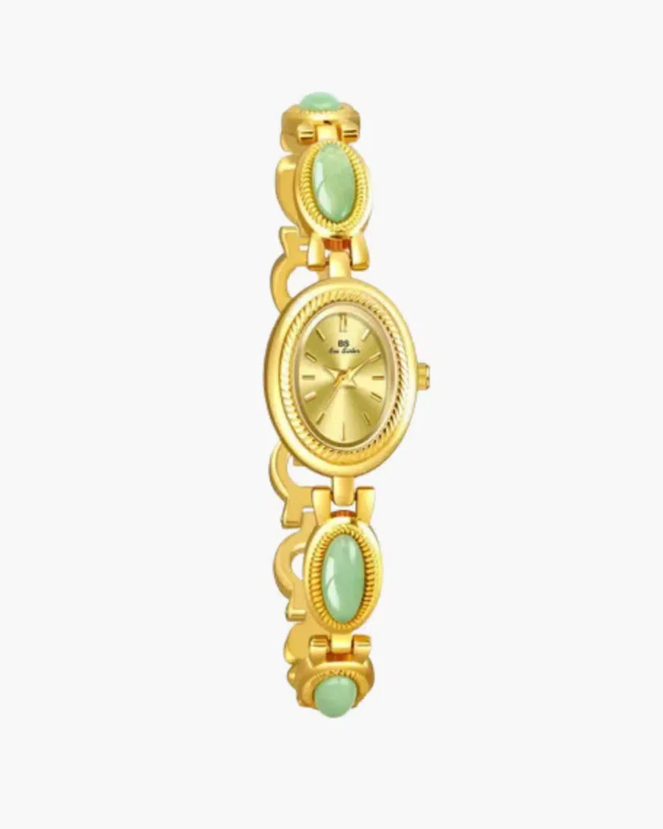 Cettina – Green stone accents – Vintage watch-15233937473909-Nancy & Mae Savannah