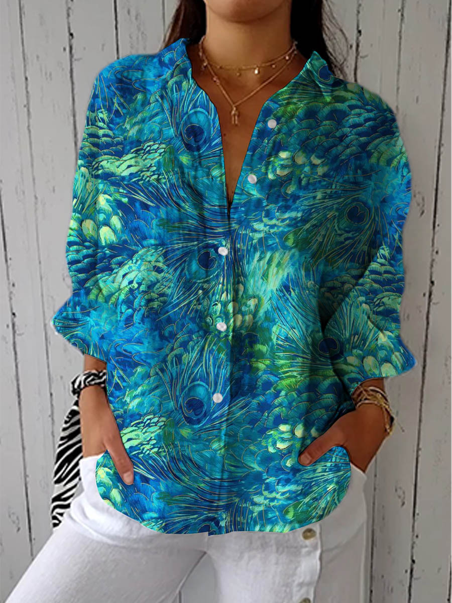 Charlize - Peacock Grace Blouse-15542180086133-Mirella Fiore