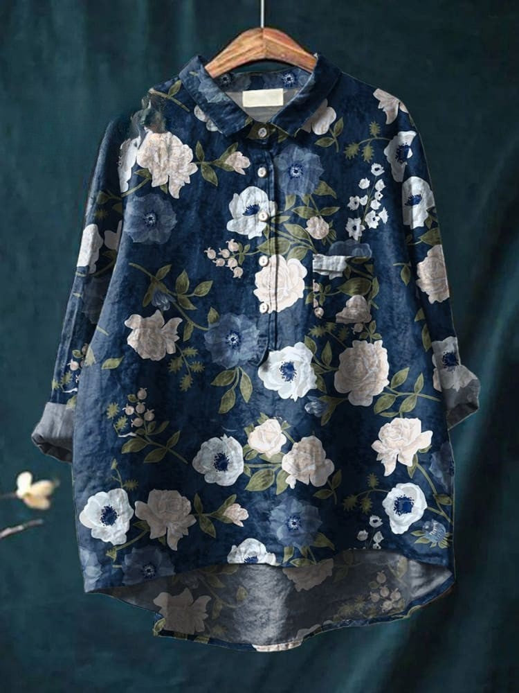 Charlotte - Elegant Floral Shirt-15542214197621-Mirella Fiore