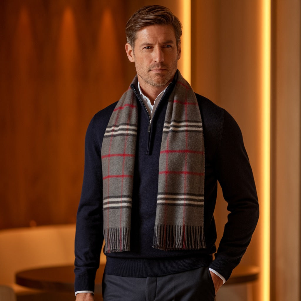 Check Cashmere Scarf-15553986265461-Mirella Fiore