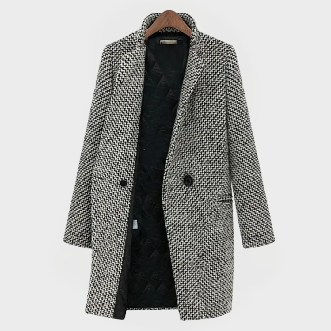 Chelsea - Long checked coat-15547644346741-Nancy & Mae Savannah