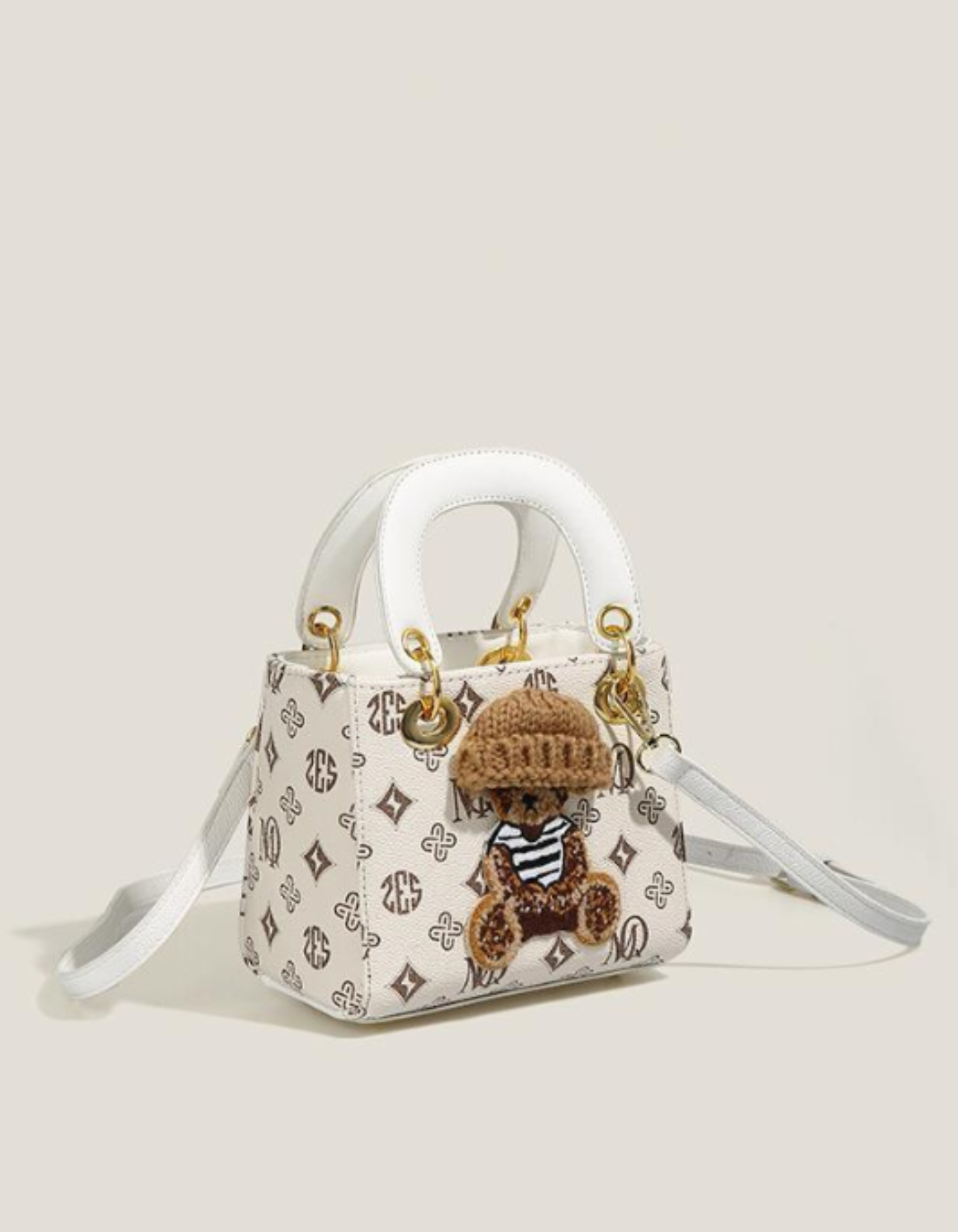 Chérieval – Knitted bear accent – Crossbody handbag-15209173746037-Nancy & Mae Savannah