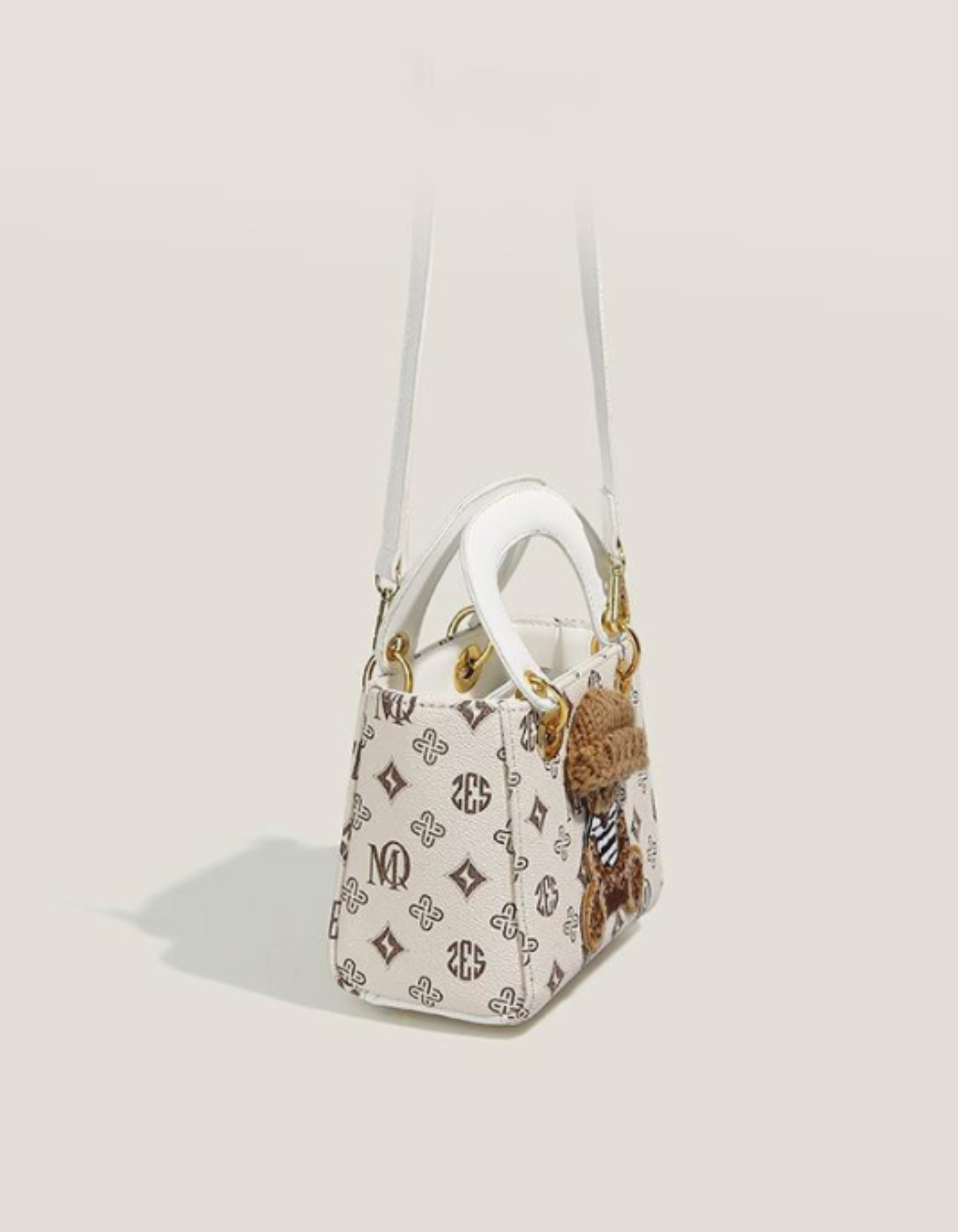 Chérieval – Knitted bear accent – Crossbody handbag-15209173746037-Nancy & Mae Savannah