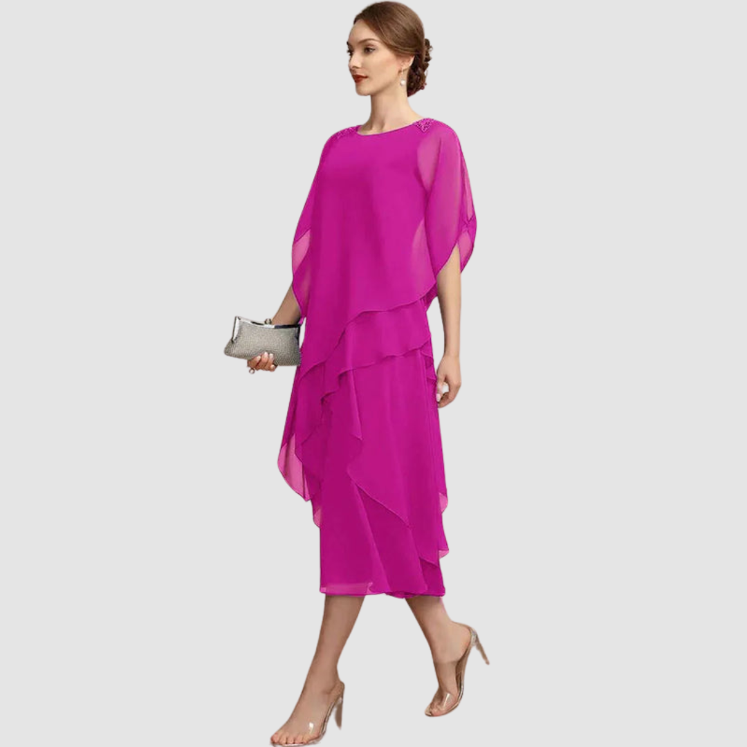 Cierra - Elegant Chiffon Dress-15553263272309-Mirella Fiore