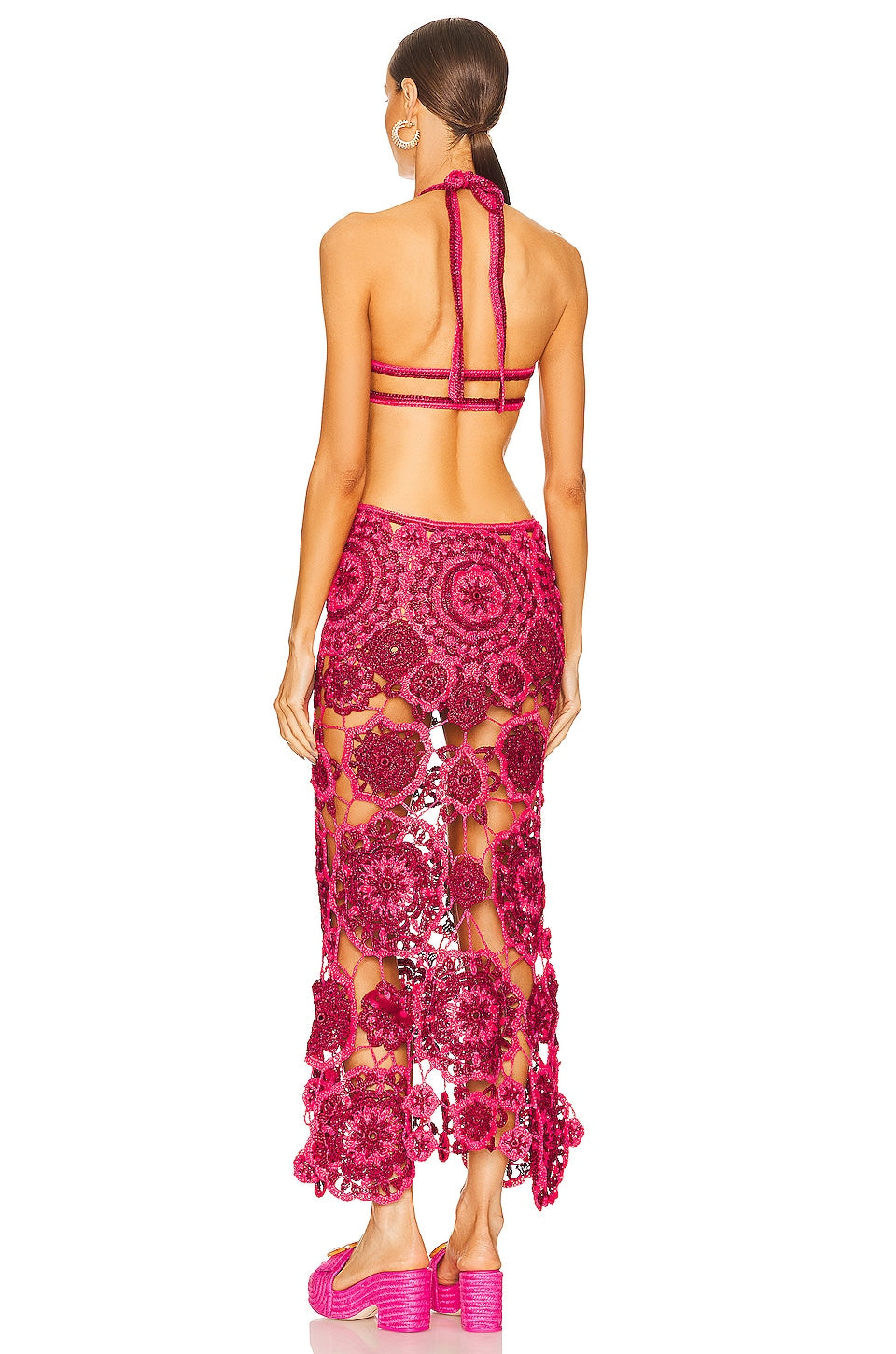 Cindy – Crochet floral cutout – Halterneck maxi dress-15303028539765-Mirella Fiore