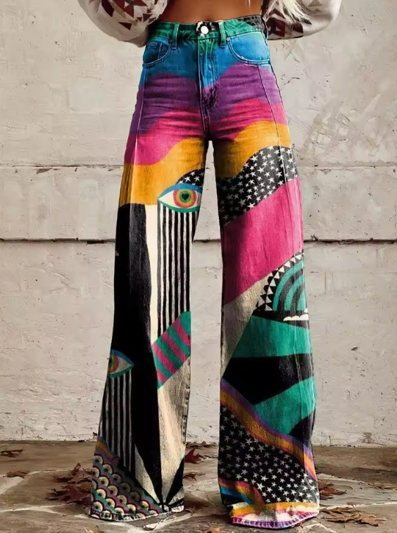 Cleo - Abstract Vision Wide-Leg Pants-15531073700213-Nancy & Mae Savannah