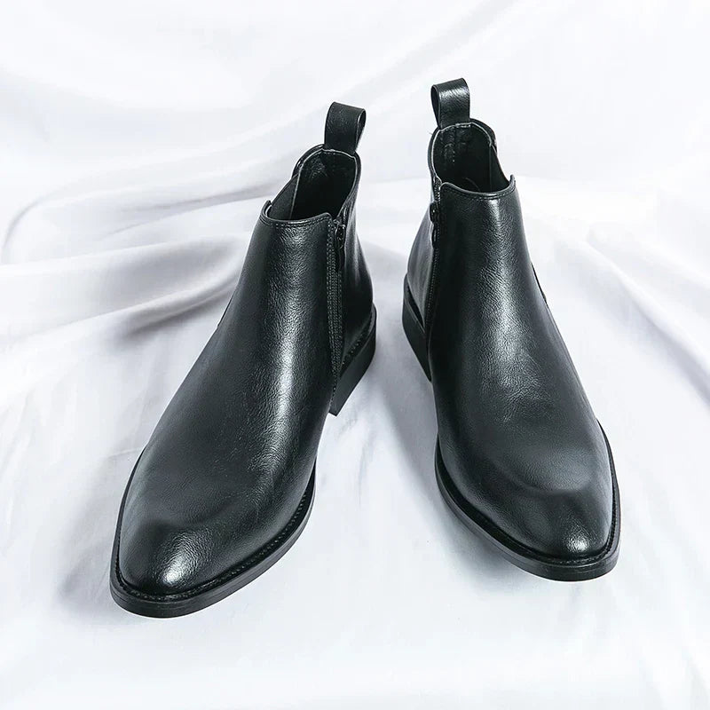 Cooper - Leather Chelsea Boots with Zipper-15550770020725-Mirella Fiore