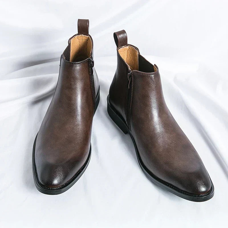 Cooper - Leather Chelsea Boots with Zipper-15550770020725-Mirella Fiore
