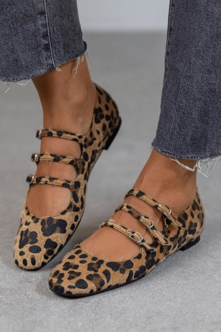 DARIA - LEOPARD BUCKLE FLATS-15549135028597-Mirella Fiore
