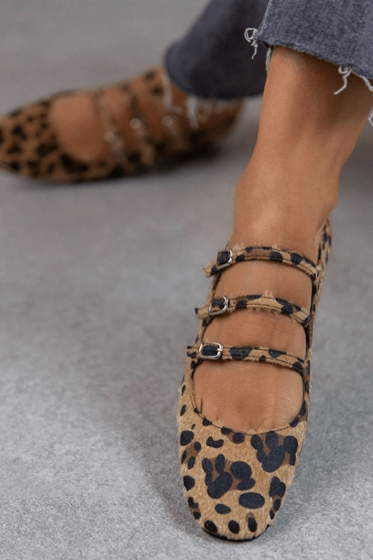 DARIA - LEOPARD BUCKLE FLATS-15549135028597-Mirella Fiore