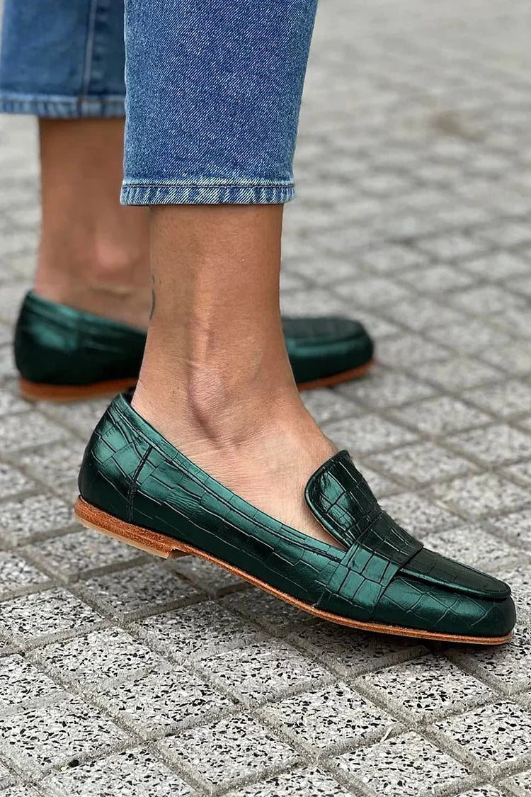 DHAFNIE - CROCODILE EFFECT LOAFER-15549134143861-Mirella Fiore