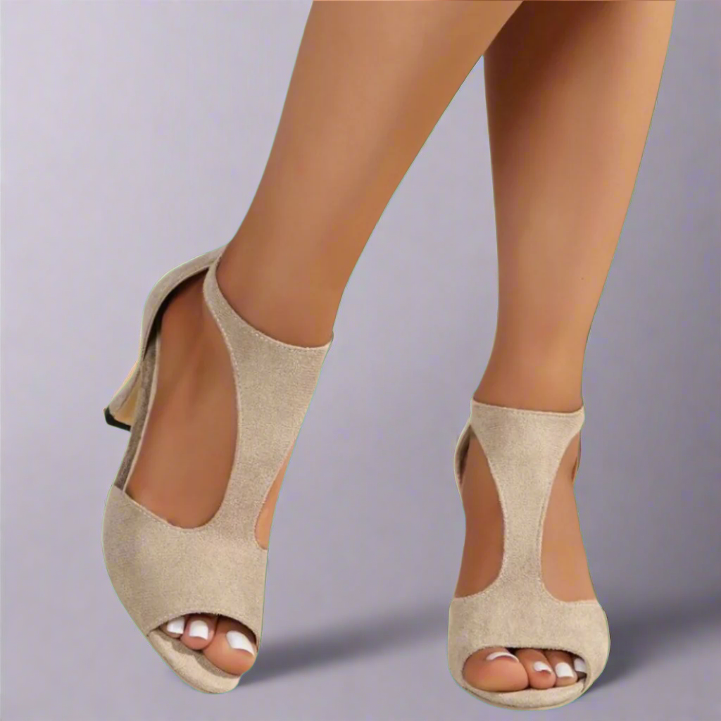 DHAFNIE - CUTOUT PEEP TOE HEELS-15553870201205-Mirella Fiore