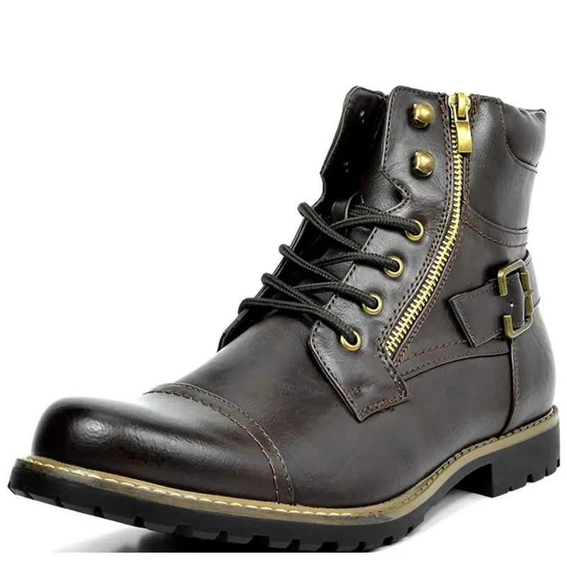 Damon - Leather Lace-Up Boots-15550770512245-Mirella Fiore