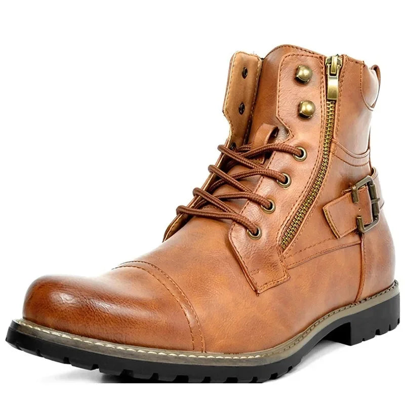 Damon - Leather Lace-Up Boots-15550770512245-Mirella Fiore