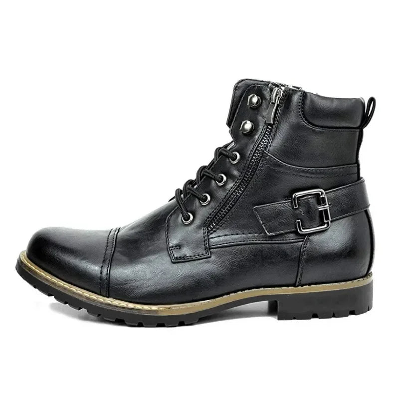 Damon - Leather Lace-Up Boots-15550770512245-Mirella Fiore