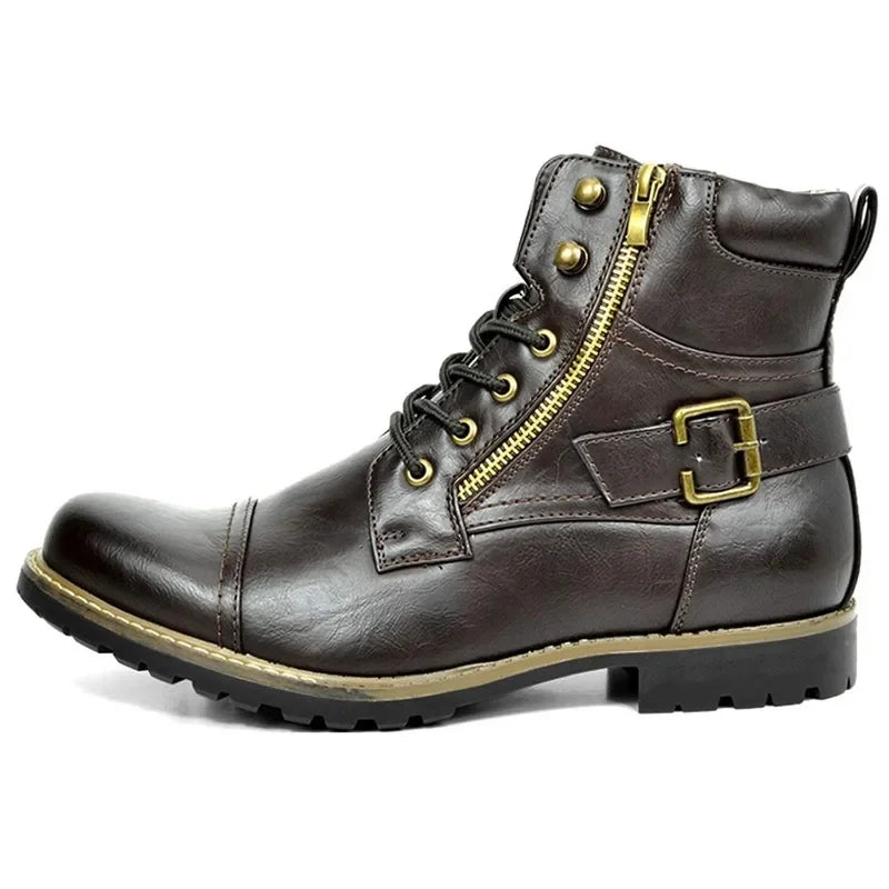 Damon - Leather Lace-Up Boots-15550770512245-Mirella Fiore