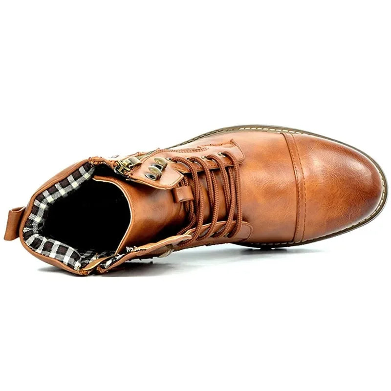 Damon - Leather Lace-Up Boots-15550770512245-Mirella Fiore
