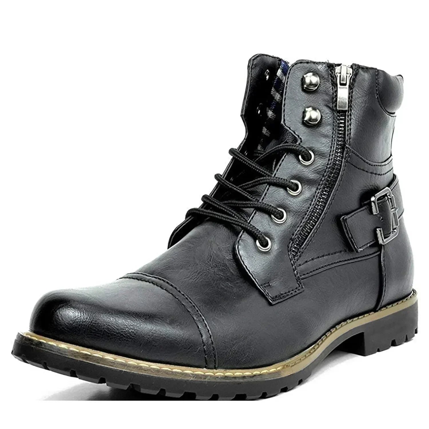 Damon - Leather Lace-Up Boots-15550770512245-Mirella Fiore