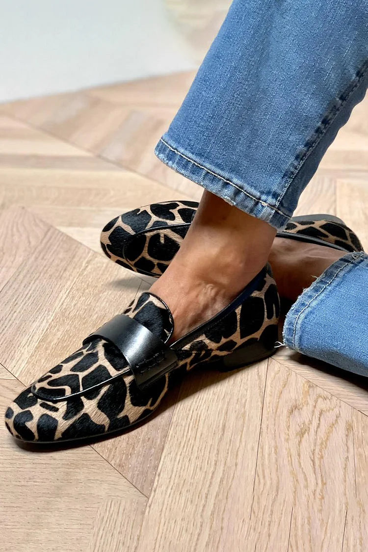 Daphne - Animal Print Loafer With Elegant Detail-15551043371381-Mirella Fiore
