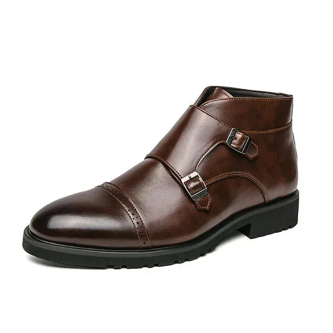 Darell - Double Monk Strap Leather Boots-15550770086261-Mirella Fiore