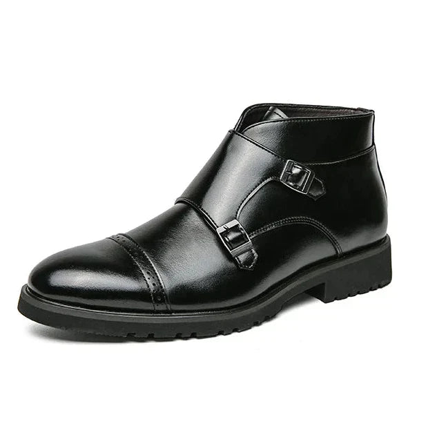Darell - Double Monk Strap Leather Boots-15550770086261-Mirella Fiore