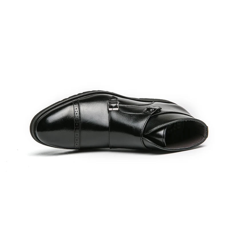 Darell - Double Monk Strap Leather Boots-15550770086261-Mirella Fiore