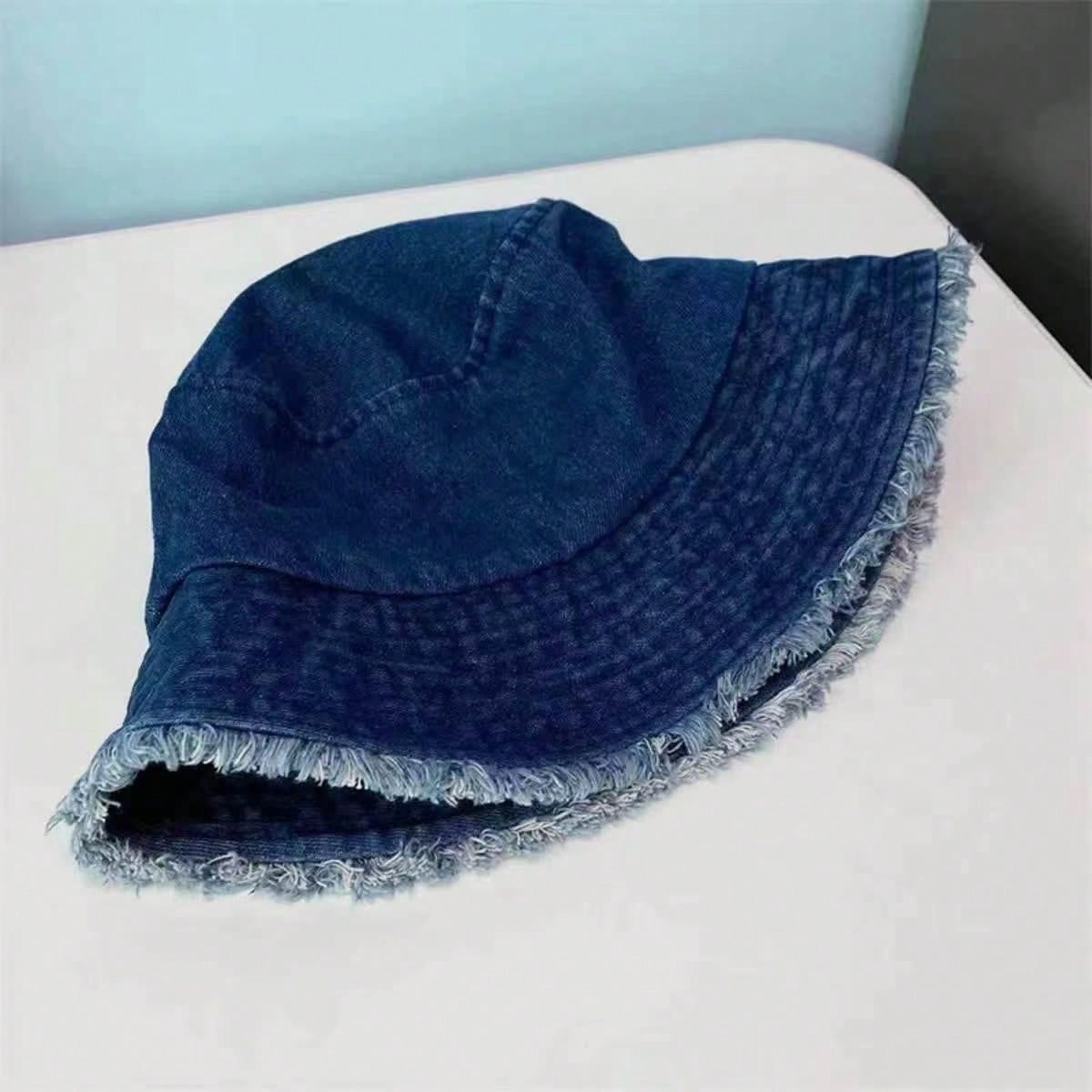 Delvia – Frayed brim – Denim bucket hat-15133817012597-Mirella Fiore