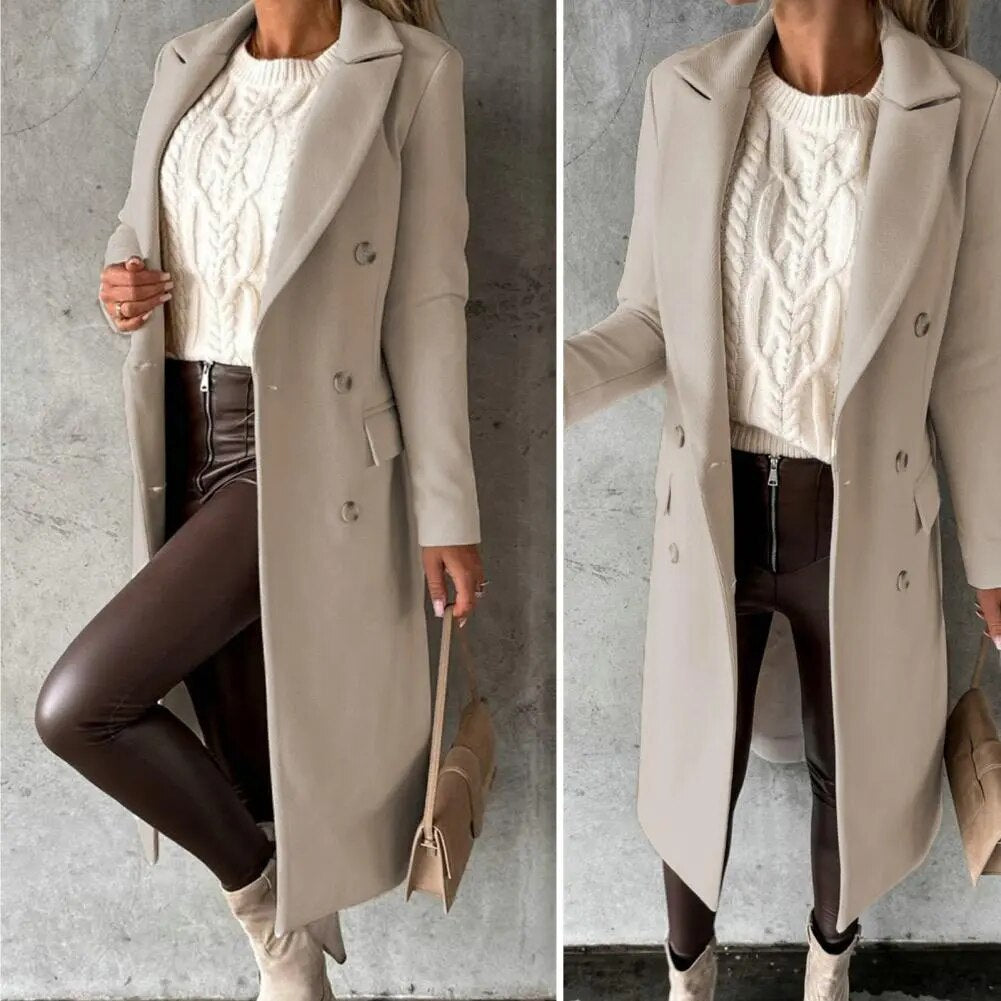 Desiree - Long coat with double buttons-15547643593077-Mirella Fiore