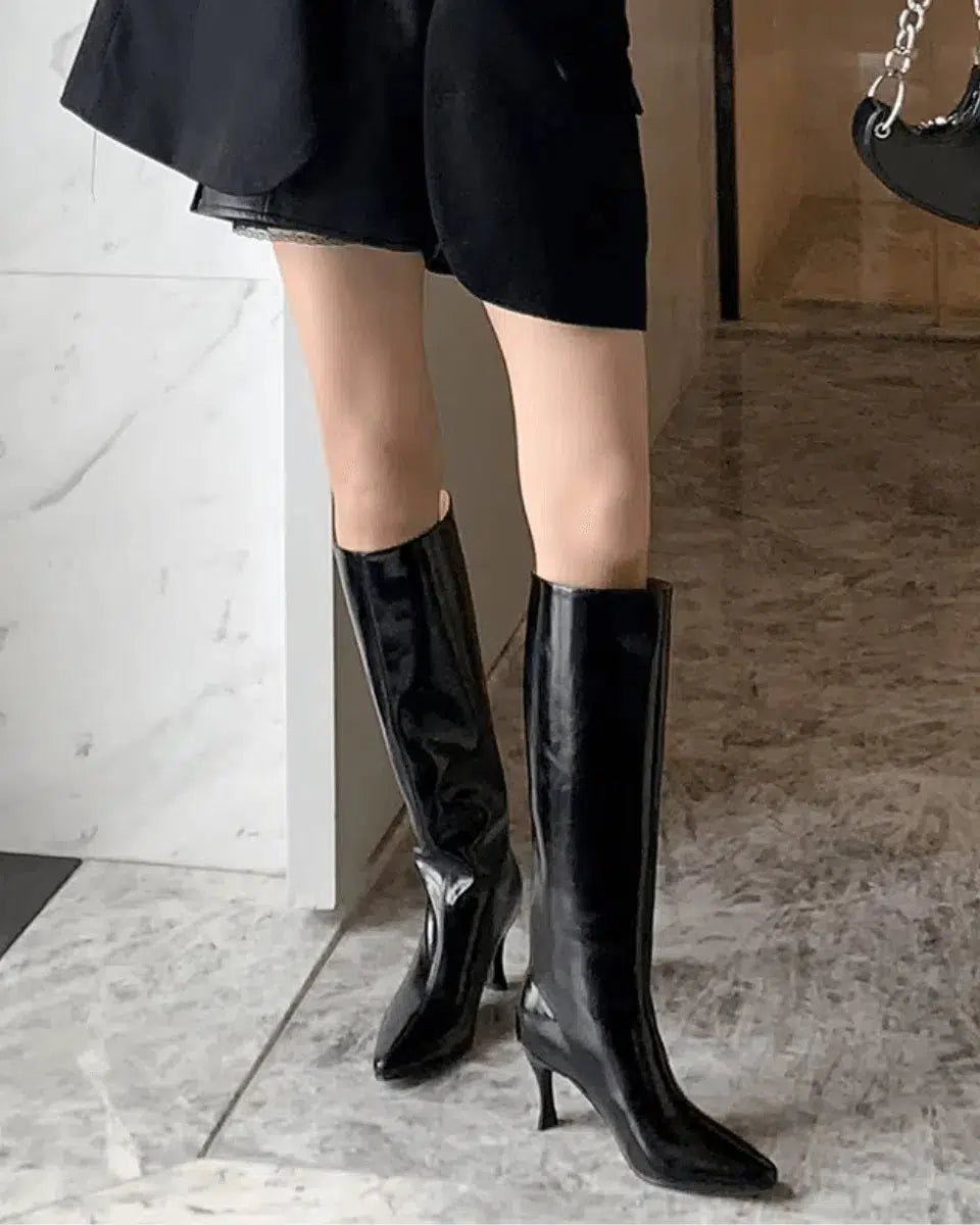 Donatella – Knee-high design – Faux leather heeled boots-15133641474421-Mirella Fiore