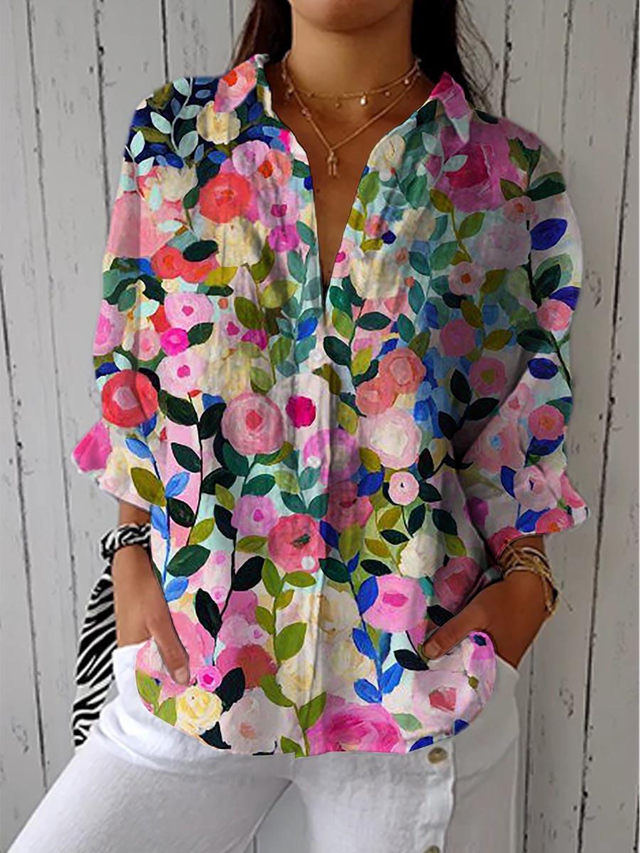 Dorothy - Bloom Canvas Blouse-15542179987829-Mirella Fiore