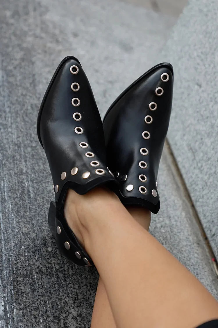 EDEN - STUDDED ANKLE BOOT WITH WIDE HEEL-15549134504309-Nancy & Mae Savannah